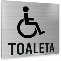 Tabliczka TOALETA DLA ODÓB NIEPEŁNOSPRAWNYCH nierdzewna PIKTOGRAM ALUMINIUM