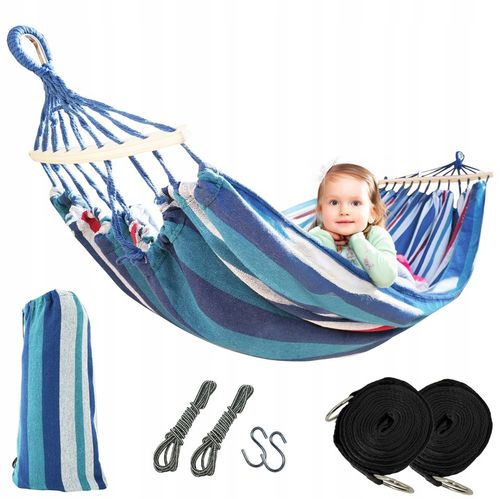 HAMAK Ogrodowy 2 Osobowy HUŚTAWKA XXL 200x150cm 2 Liny Pasy Haki Pokrowiec na Arena.pl