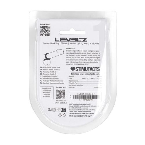 Double O Silicone Cockring - M - Black na Arena.pl