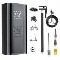 POMPKA ELEKTRYCZNA KOMPRESOR SAMOCHODOWY DO AUTA ROWERU PIŁEK POWERBANK LED