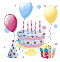 Serwetki papierowe urodzinowe Tort Balony, 20 szt.