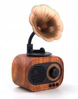 DREWNIANY GŁOŚNIK BLUETOOTH RETRO RADIO VINTAGE