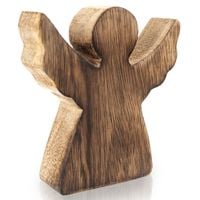 Drewniany Anioł Figurka Anioła Dekoracyjna Ozdobna Figura Stojąca 10 cm