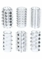 toyjoy power penis sleeve set 6 elastycznych nakładek tpe wodoodpornych