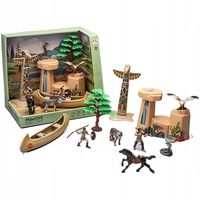 FIGURKI KOLEKCJONERSKIE WIOSKA INDIAŃSKA WZGÓRZE WILK TOTEM ŁÓDŹ WĄŻ KOŃ