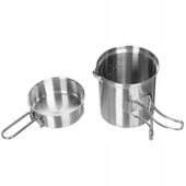 2X Naczynia turystyczne zestaw na biwak MFH FOX Outdoor PATELNIA + GARNEK