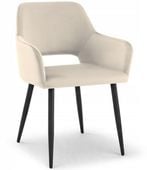 Krzesło velvetowe beżowe Olivia czarne nogi do salonu kuchni jadalni