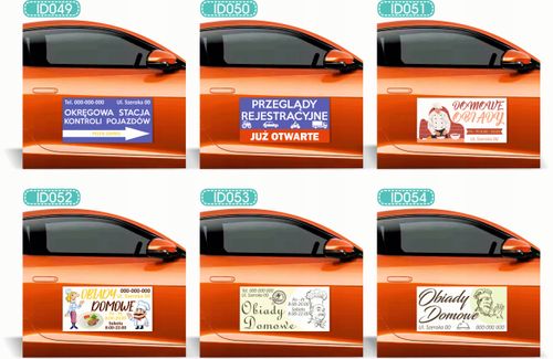 Magnes na samochód reklama 60x30 cm OKRĘGOWA STACJA KONTROLI POJAZDÓW na Arena.pl