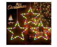 Gwiazda świecąca LED na okno świąteczna dekoracja wisząca 3 sztuki