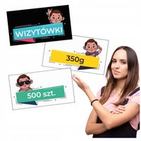 Wizytówki DWUSTRONNE 500 szt. GRUBE 350 g PREMIUM + GRATIS