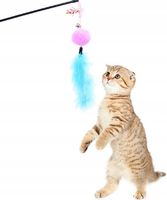 WĘDKA ZABAWKA DLA KOTA Z PIÓRKIEM 10 MIX