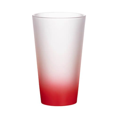 Szklanka 450 ml szroniona do sublimacji - czerwony gradient zdjęcie 1