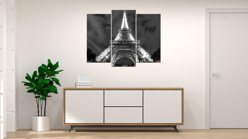 Obraz Tryptyk 90X70 Eiffel Tower Noc Wieża Eiffla na Arena.pl