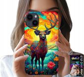 ETUI DO IPHONE 15 PLUS - KOLOROWE WZORY JELEŃ ŁOŚ ZWIERZĘTA LEŚNE