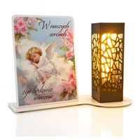 ZNICZ LAMPION solarny z METALOWĄ podstawką DLA CÓRKI GRÓB, CMENTARZ