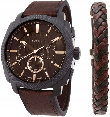 ZEGAREK MĘSKI FOSSIL FS6102SET BRĄZOWY CHRONO - ZESTAW PREZENTOWY Z PASKIEM na Arena.pl