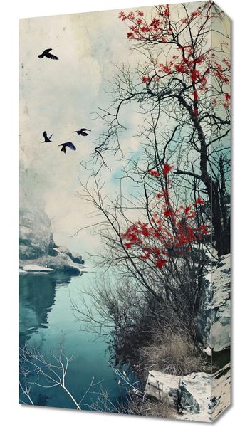 Obraz 30x60cm Zimowy Brzask Ptaków zdjęcie 1