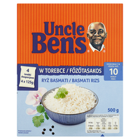 UNCLE BEN'S Ryż Basmati uprawiany u podnóży Himalajów. Torebka 4x125 g