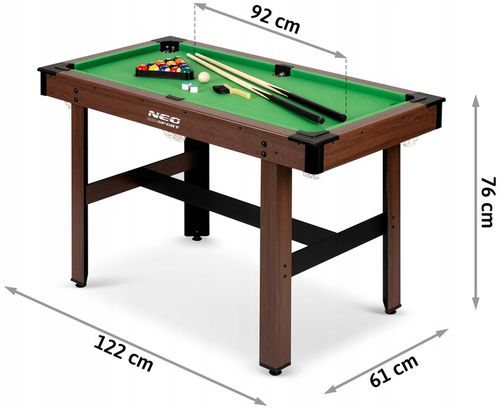 ZESTAW BILARDOWY MINI STÓŁ DO BILARDA BILARD DLA DZIECI DUŻY 4FT NEO-SPORT na Arena.pl