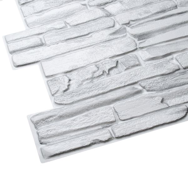 Dekoracyjne Panele Ścienne 3D PCV kamień szary White Rock zdjęcie 2