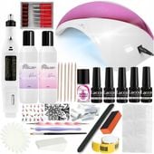 ZESTAW do Robienia PAZNOKCI Hybryd LAMPA LED UV 48W + FREZARKA +