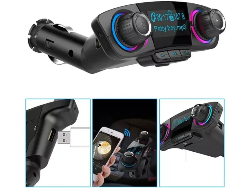 Transmiter fm bluetooth usb 5.0 wielofunkcyjny 8w1 zdjęcie 11