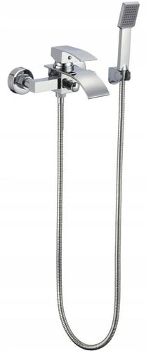 Bateria wannowa z prysznicem ścienna chrom wodospad kran do wanny kaskada na Arena.pl