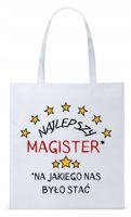 Torba Biała Eco Shopper Dla Magistra Prezent Z Nadrukiem Ze Zdjęciem