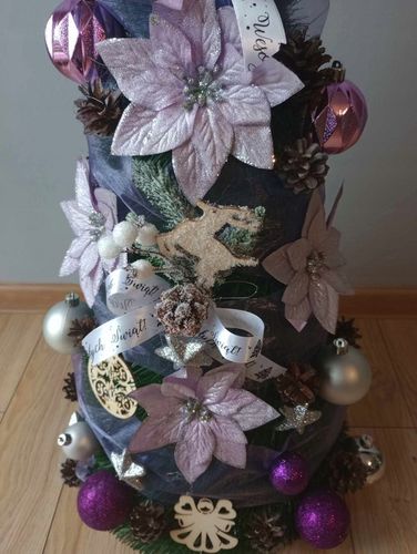 STOŻEK choinka DEKOROWANY z ozdobami 140 cm UBRANA na Arena.pl