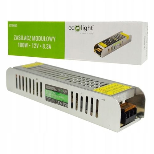 Zasilacz 12V LED 100W 8,33A Modułowy SLIM Do Taśmy SMD COB Montażowy na Arena.pl