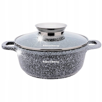 GARNEK Z POKRYWKĄ TRADYCYJNY 1,3L KAMIENNY 16cm INDUKCJA GAZ