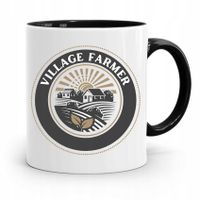 Dla Rolnika Kubek Czarny Village Farmer Prezent Z Nadrukiem Ze Zdjęciem