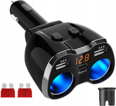Rozdzielacz Gniazda Zapalniczki Samochodowej 5W1 USB USB C 80W LED 12V 24V