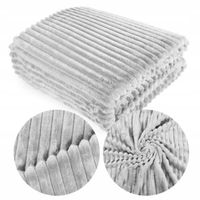 GRUBY KOC WYTŁACZANY PASKI 160x200cm PLED NARZUTA KOLOR DO WYBORU