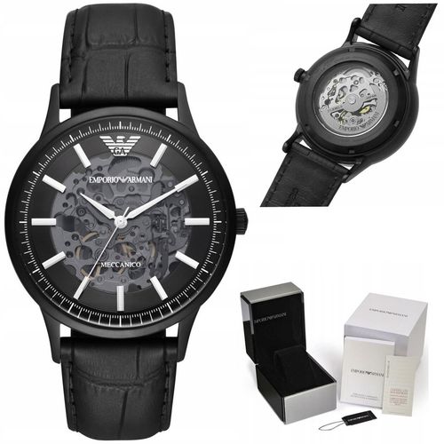 Zegarek męski EMPORIO ARMANI SKELETON AUTOMATIC AR60042 (zi055c) na Arena.pl