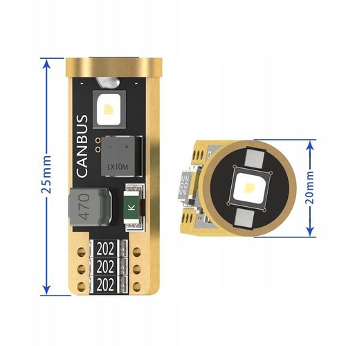 2x Żarówka LED W5W T10 S5 6000K biel MOCNE DIODY CSP SERIA PRO WHITE CANBUS na Arena.pl