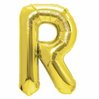 Balon foliowy litera R złoty 40 cm personalizowany własny napis z balonów