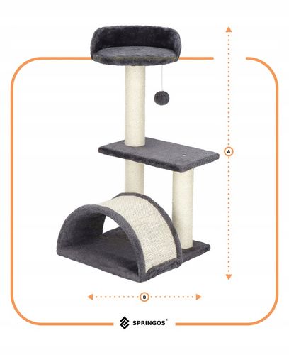 DRAPAK DLA KOTA LEGOWISKO DOMEK WIEŻA DUŻY SŁUPEK 3 POZIOMY+ZABAWKA SZNUREK na Arena.pl