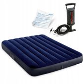 MATERAC DMUCHANY WELUROWY ŁÓŻKO 191x137 INTEX 64758 z POMPKĄ