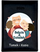 KALENDARZ A6 2026 TYGODNNIOWY PLANER nadruk PREZENT DLA BABCI DZIADKA