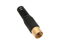 Gniazdo antenowe proste CZARNE ZŁOTE długie