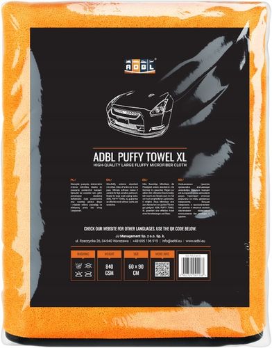 ADBL Puffy Towel XL 90x60 Gruby Ręcznik Do Osuszania Auta Lakieru Karoserii na Arena.pl
