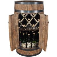 Szafka barowa beczka drewniana minibar z drzwiczkami wenge leżak wino