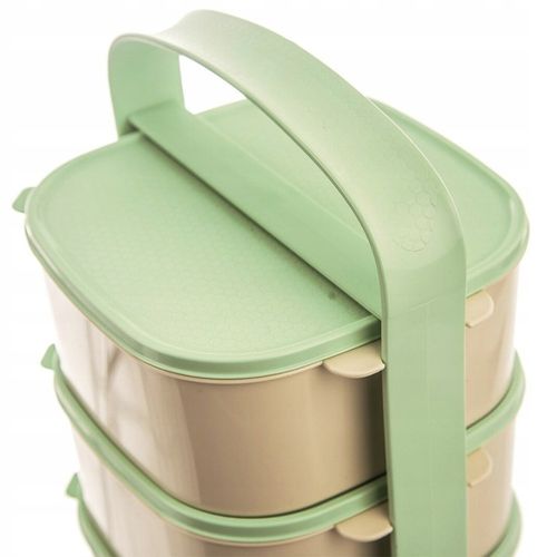 Menażka OBIADOWA 3-poziomowa piętrowa do przenoszenia żywności obiadów na Arena.pl