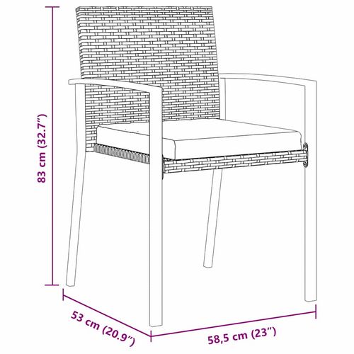 Zestaw do jadalni w ogrodzie 3 pcs Czarny Polirattan na Arena.pl
