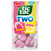 Tic Tac Two Dwuwarstwowe drażetki o smaku malinowym i cytrynowym 38,5 g