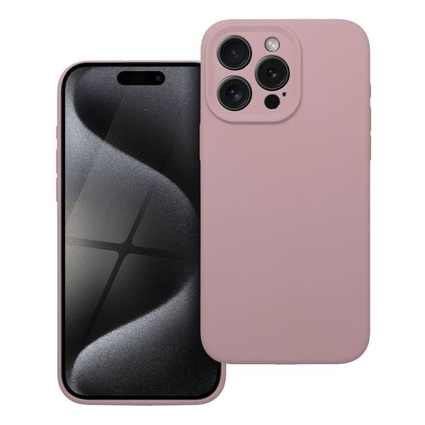 Futerał SILICONE 2mm do IPHONE 15 Pro Max pudrowy róż zdjęcie 1