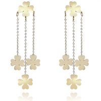 kolczyki ze stali szlachetnej pozłacanej koniczyna kst3052