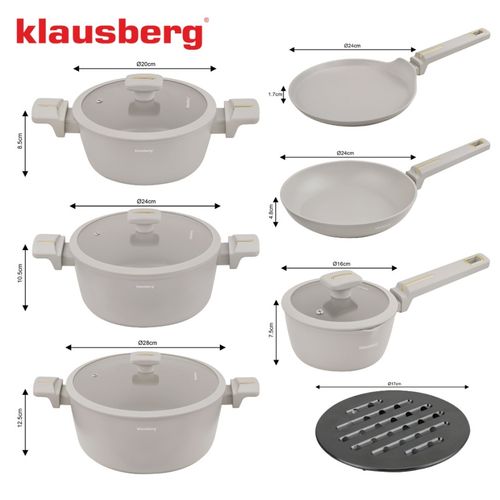 zestaw 12 elem. garnków marmurkowych klausberg kb-7967 na Arena.pl