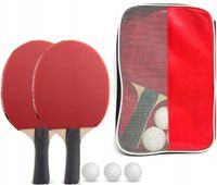 ZESTAW DO PING PONGA TENISA STOŁOWEGO PALETKI RAKIETKI + POKROWIEC+PIŁECZKI